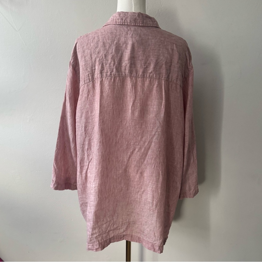 Sigrid Olsen Mauve Linen Tunic Top - Size 1X - Picture 9 of 14